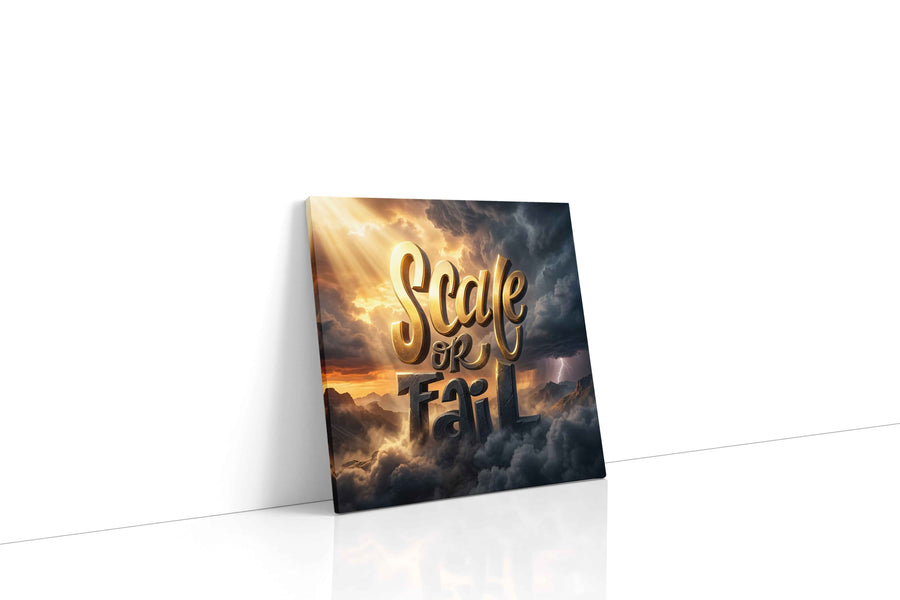 Ascend or Descend motivational canvas print gallery-wrapped square canvas studio shot
