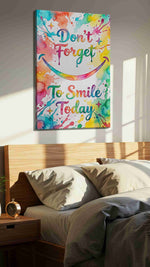 Chromatic Cheer motivational canvas print, displayed in a bedroom