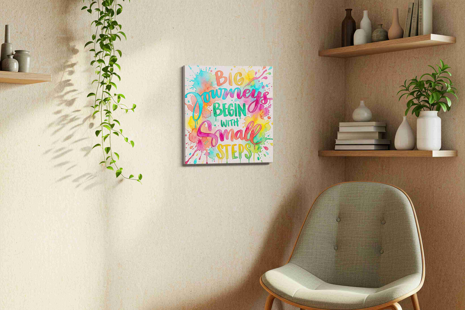 Colorful Beginnings - Motivational Wall Art, Inspirational Canvas Print, Office Decor