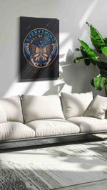 Cosmic Butterfly Assurance motivational canvas print, on wall, lifestyle preview