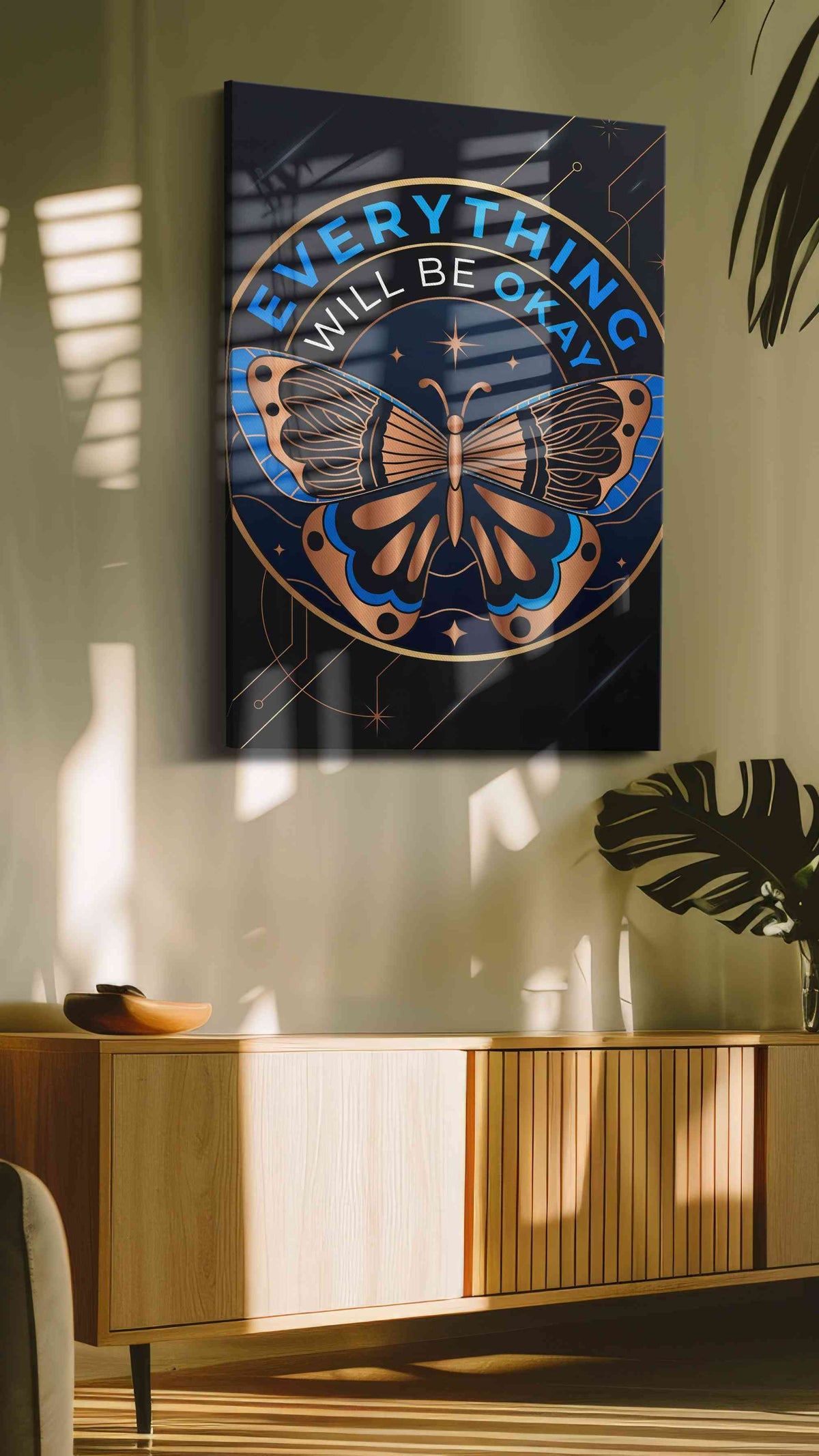 Cosmic Butterfly Assurance - Motivational Wall Art, Inspirational Canvas Print, Office Decor