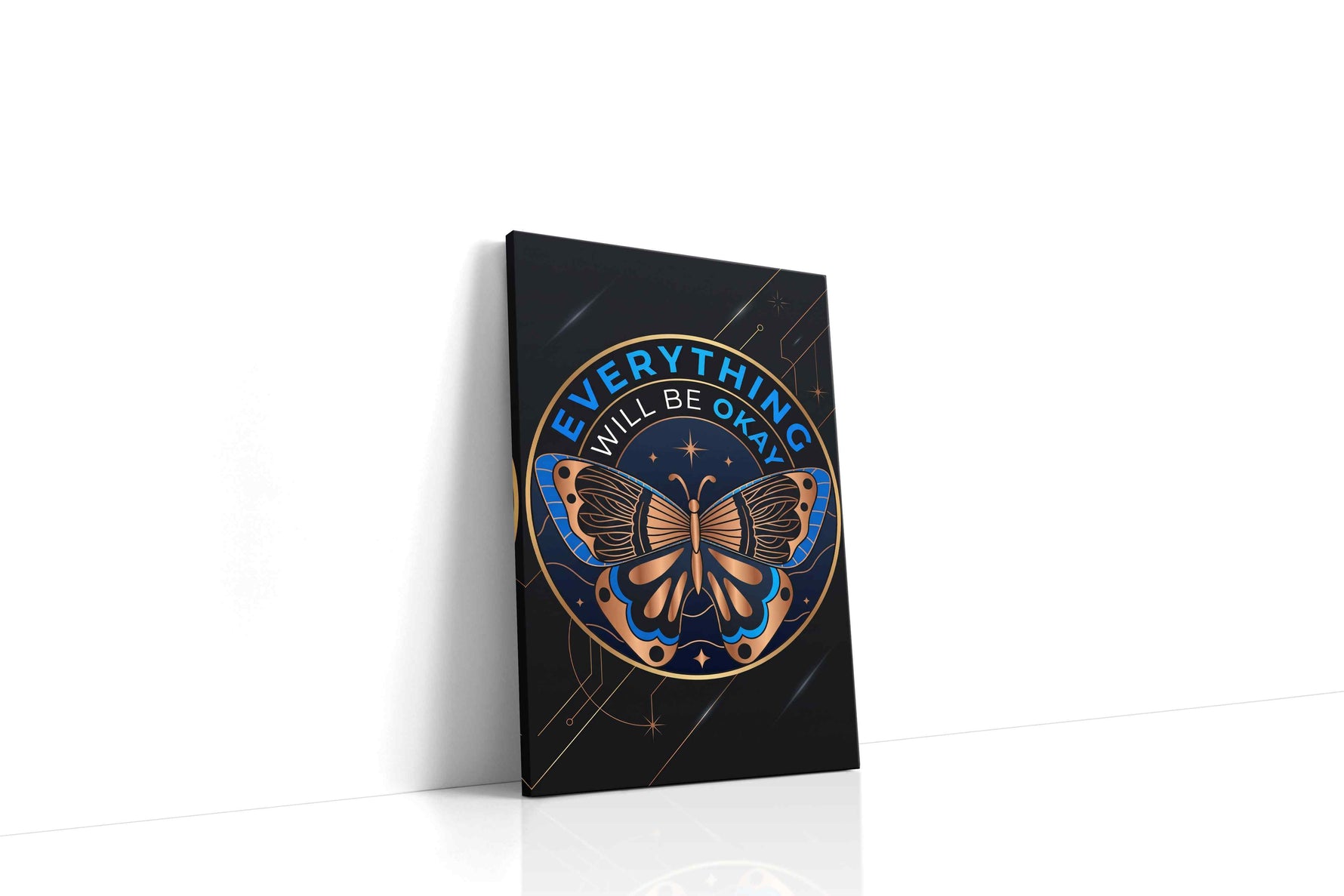 Cosmic Butterfly Assurance motivational canvas print gallery-wrapped portrait canvas studio shot