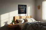 Cosmic Determination motivational canvas print, displayed in a bedroom