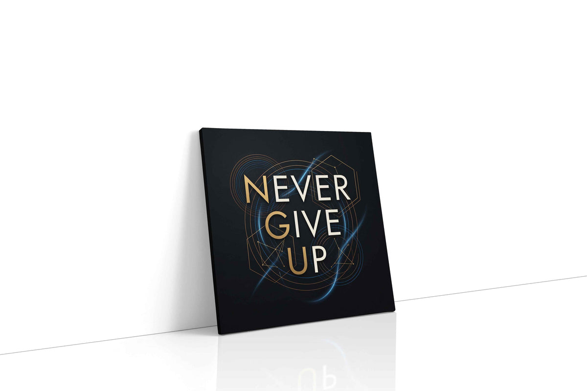 Cosmic Determination motivational canvas print gallery-wrapped square canvas studio shot
