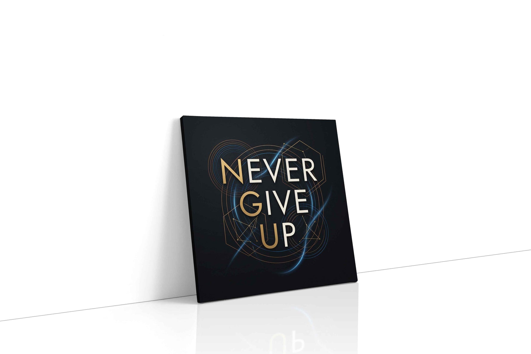 Cosmic Determination motivational canvas print gallery-wrapped square canvas studio shot