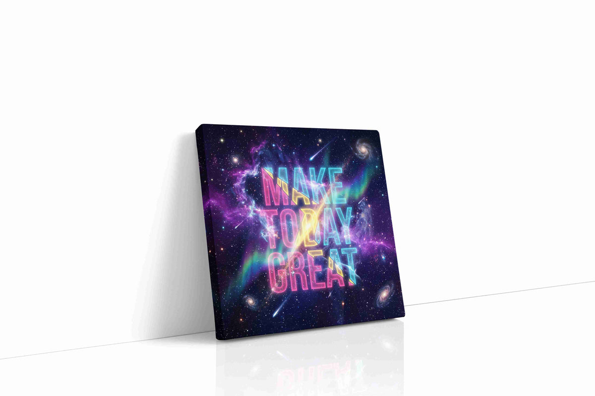 Cosmic Inspiration motivational canvas print gallery-wrapped square canvas studio shot