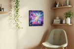 Cosmic Inspiration motivational canvas print, displayed in a living room