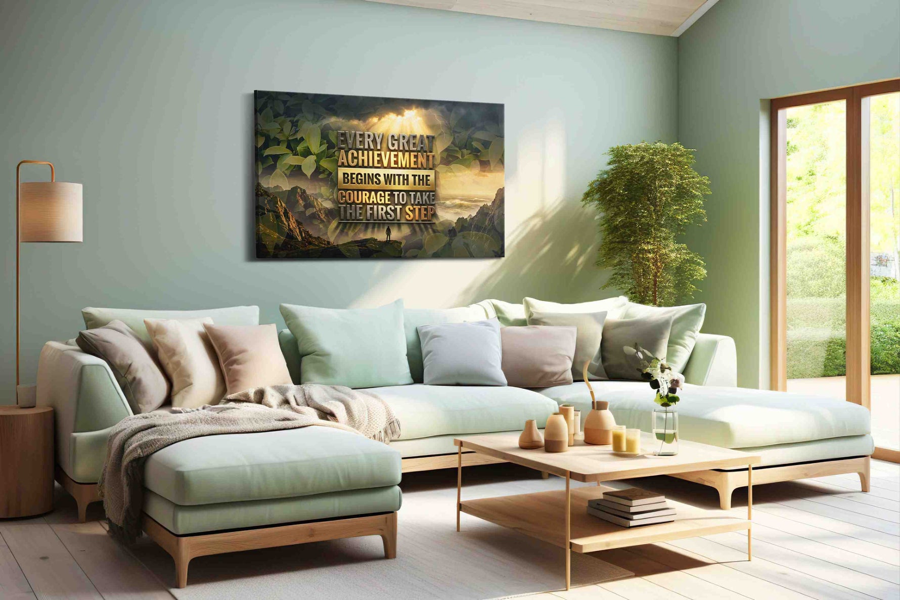 Courageous Dawn - Motivational Wall Art, Inspirational Canvas Print, Office Decor