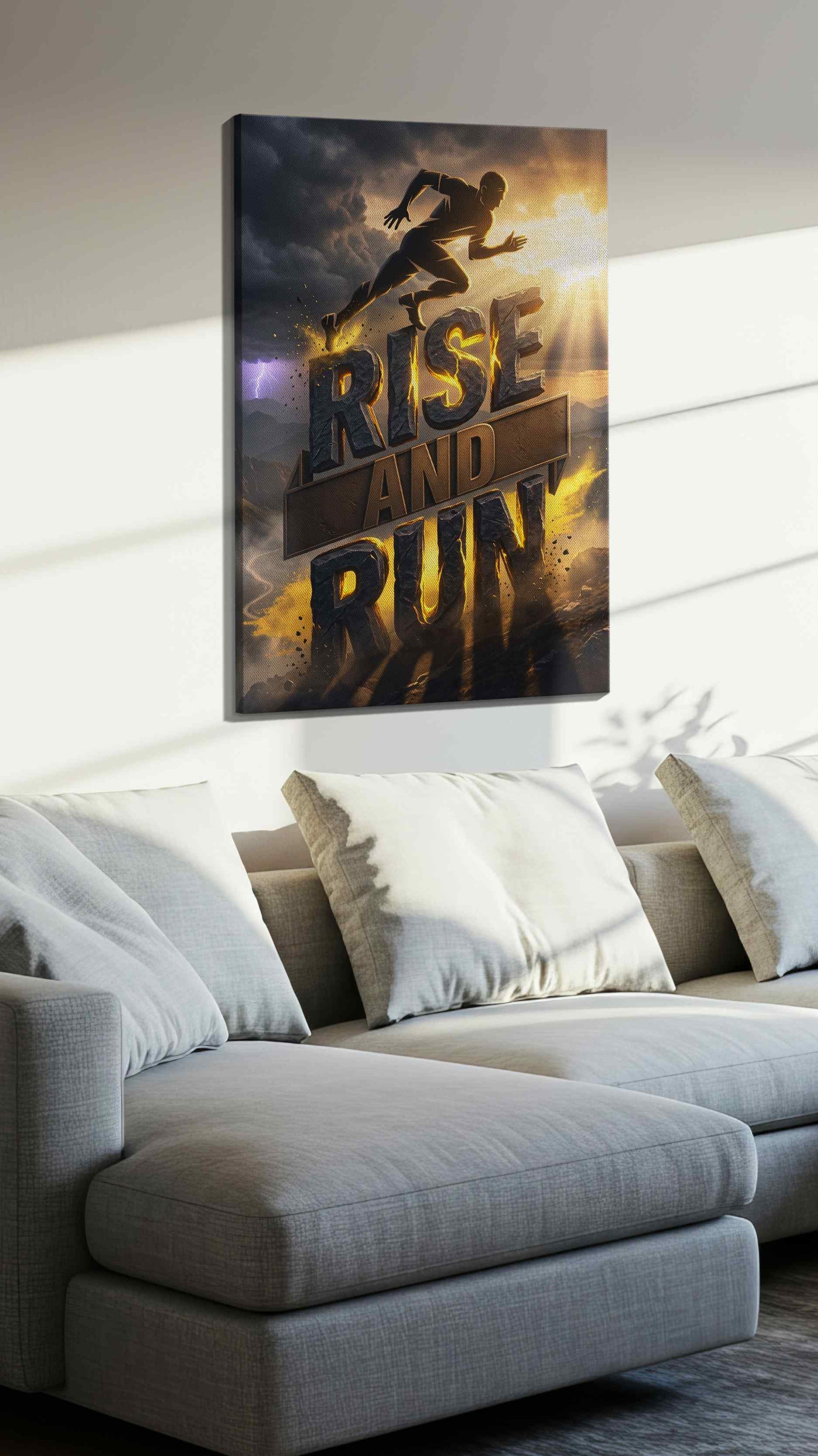 Dawn of Determination - Motivational Wall Art, Inspirational Canvas Print, Office Decor