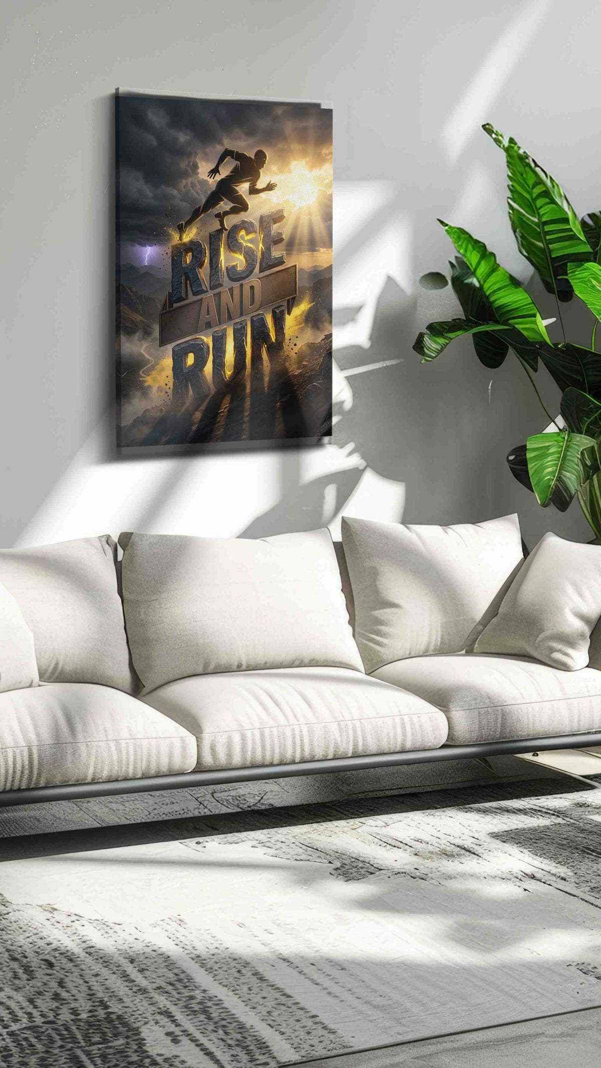 Dawn of Determination motivational canvas print, on wall, lifestyle preview