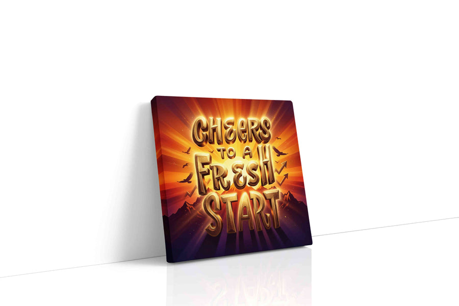 Dawn of New Beginnings motivational canvas print gallery-wrapped square canvas studio shot