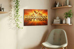 Eagle's Radiance motivational canvas print in a living room scene