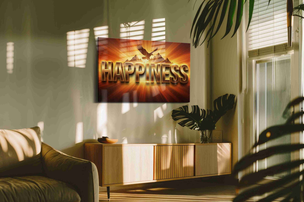 Eagle's Radiance motivational canvas print in a contemporary interior mockup