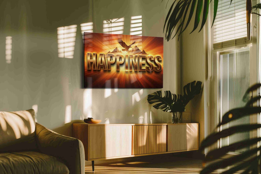 Eagle's Radiance motivational canvas print in a contemporary interior mockup