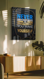 Empowerment Echoes motivational canvas print, on wall, lifestyle preview