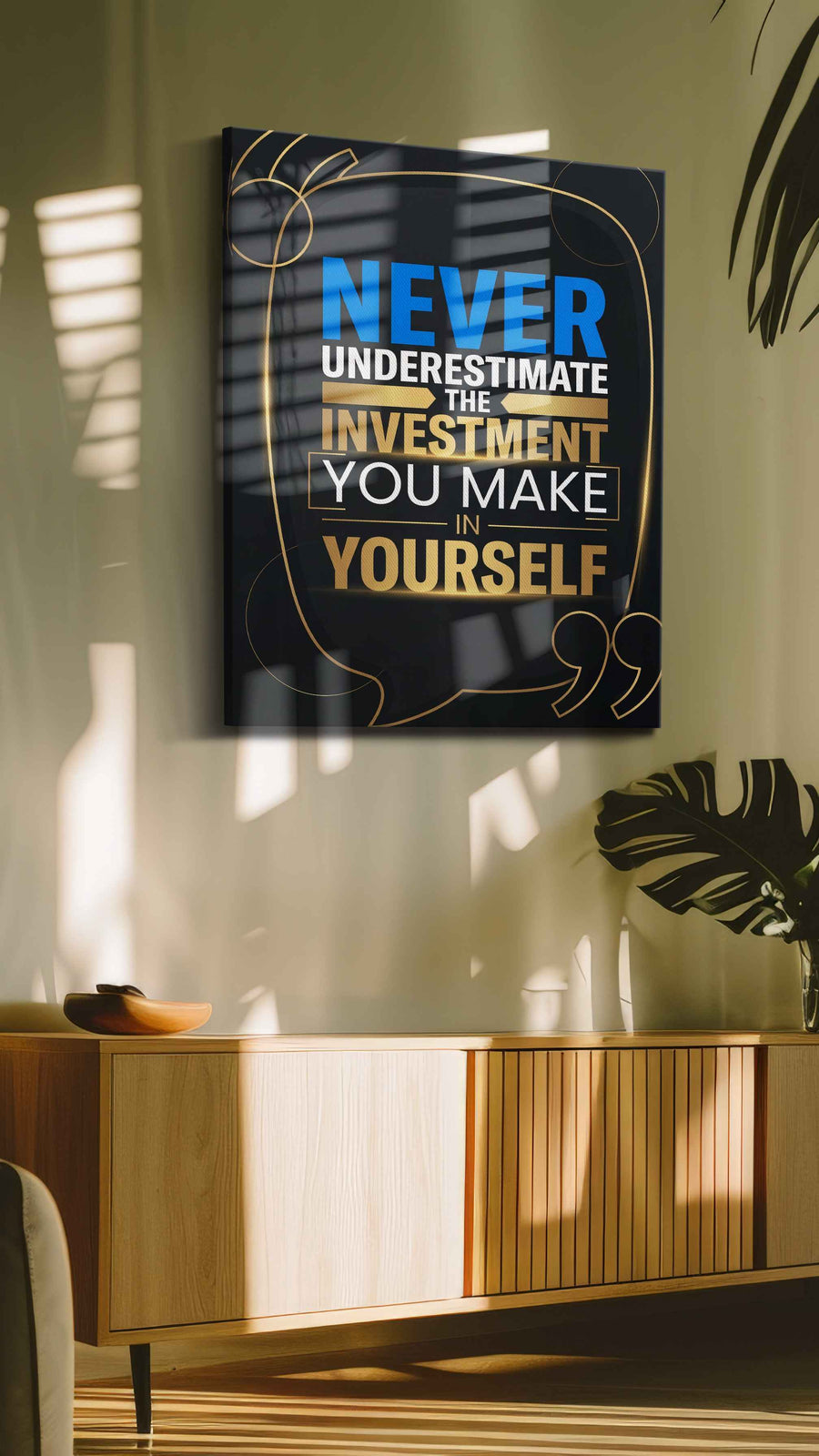 Empowerment Echoes motivational canvas print, on wall, lifestyle preview