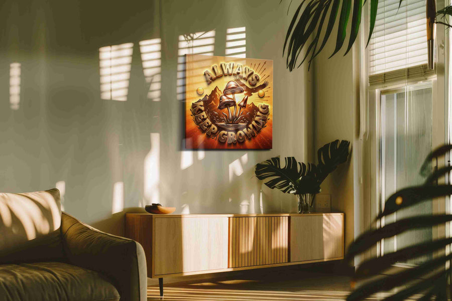 Eternal Bloom in Light motivational canvas print, on wall, lifestyle preview