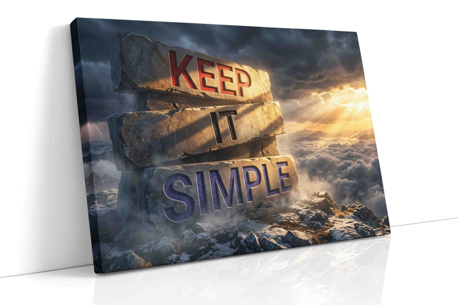 Eternal Simplicity Summit - Motivational Wall Art, Inspirational Canvas Print, Office Decor