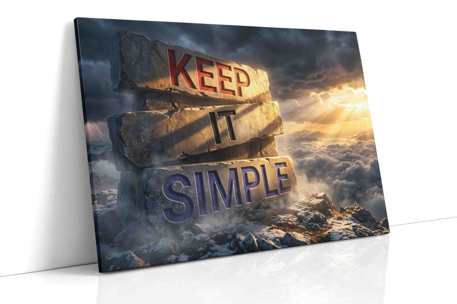 Eternal Simplicity Summit motivational canvas print, gallery-wrapped, ready to hang