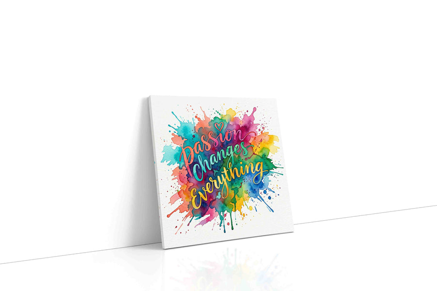 Flourish of Colorful Inspiration motivational canvas print gallery-wrapped square canvas studio shot