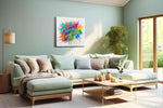 Flourish of Colorful Inspiration motivational canvas print shown in a wall scene