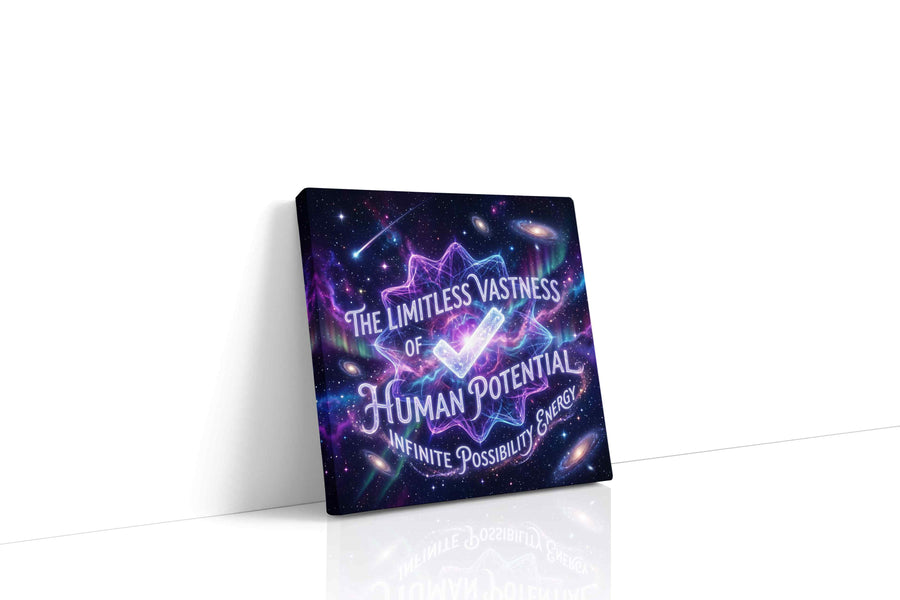 Galactic Dreams Unleashed motivational canvas print gallery-wrapped square canvas studio shot