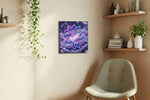 Galactic Dreams Unleashed motivational canvas print styled in a living room