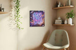 Galactic Positivity motivational canvas print, displayed in a living room