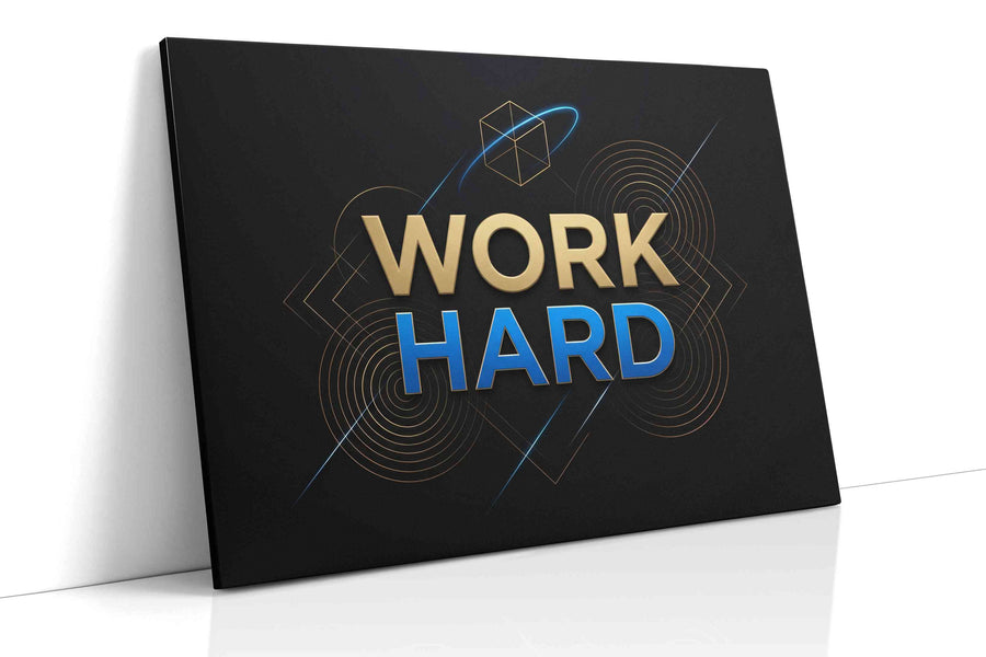 Geometric Determination motivational canvas print, gallery-wrapped, ready to hang
