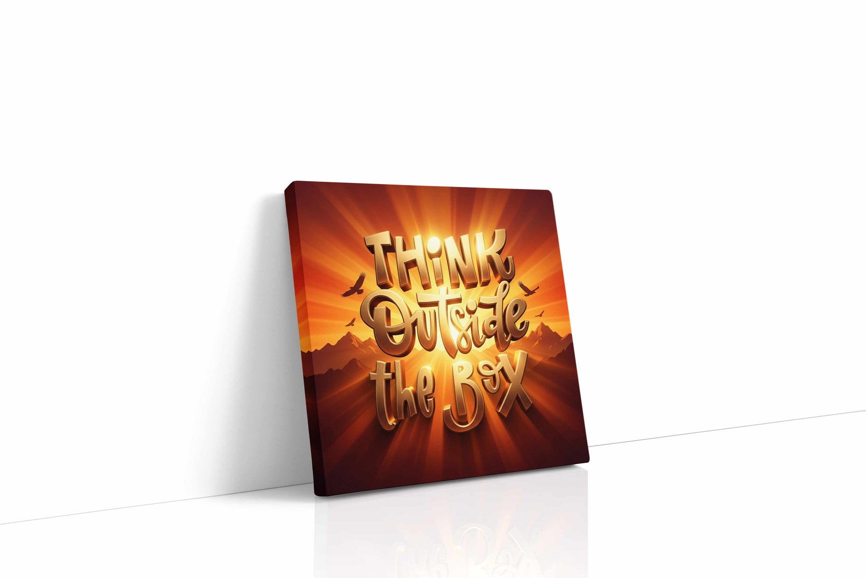 Golden Horizon Inspiration motivational canvas print gallery-wrapped square canvas studio shot