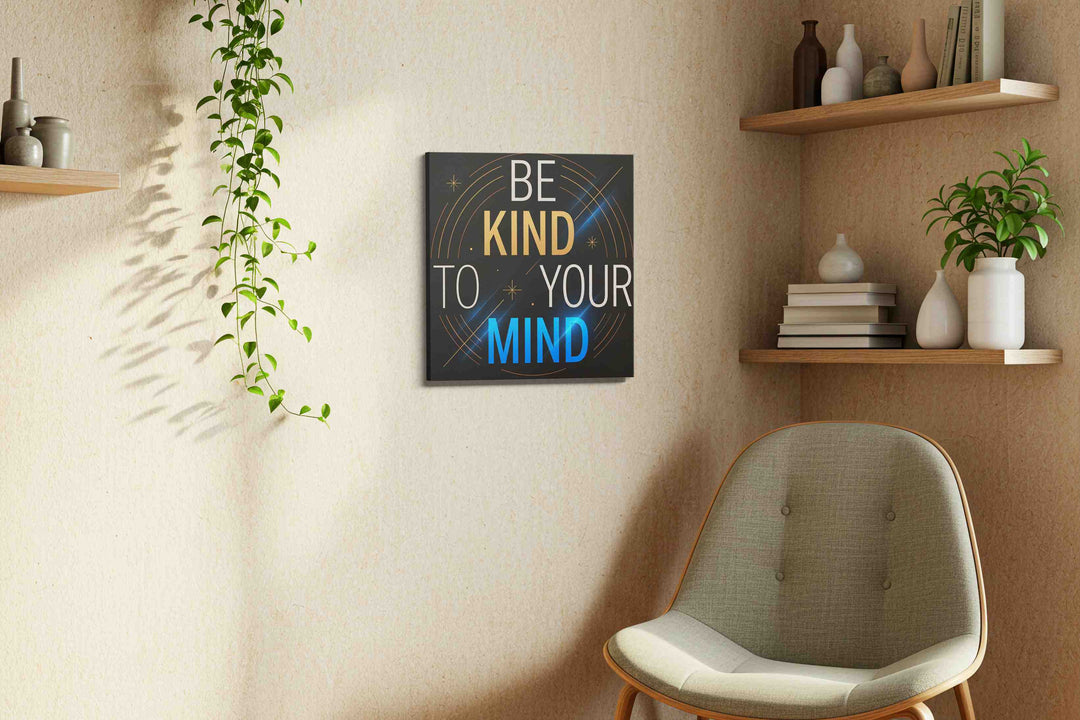 Golden Mindfulness - Motivational Wall Art, Inspirational Canvas Print, Office Decor