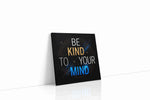 Golden Mindfulness motivational canvas print gallery-wrapped square canvas studio shot