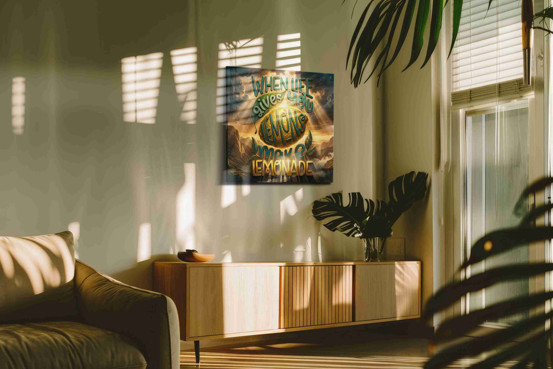 Lemonade Radiance - Motivational Wall Art, Inspirational Canvas Print, Office Decor