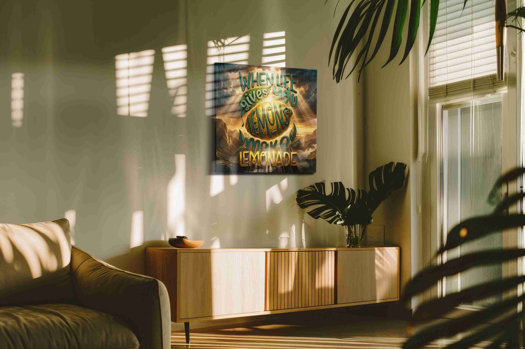 Lemonade Radiance - Motivational Wall Art, Inspirational Canvas Print, Office Decor