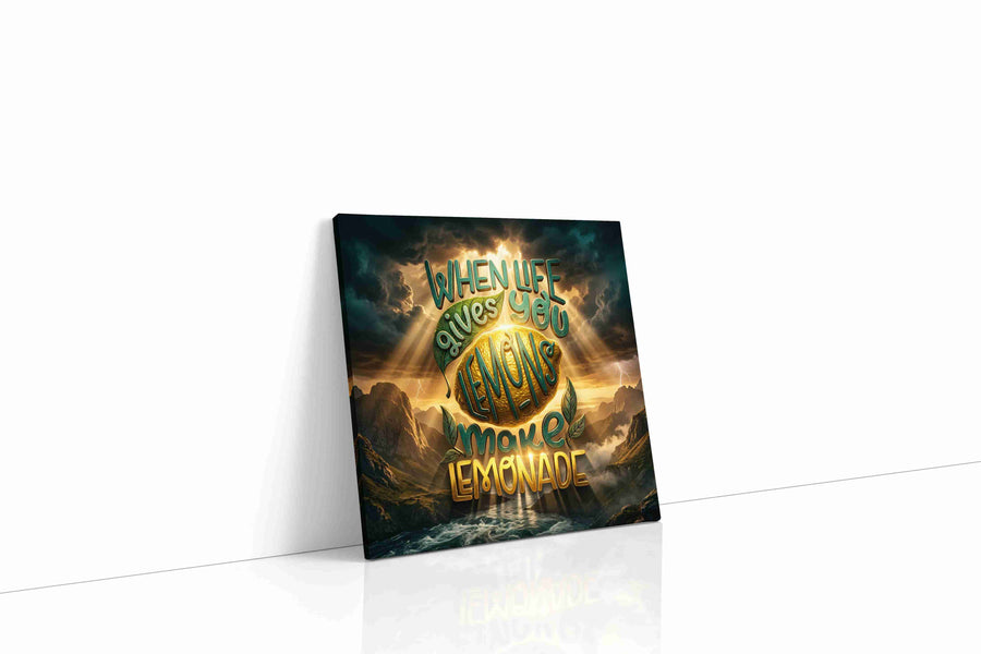 Lemonade Radiance motivational canvas print, gallery-wrapped, ready to hang