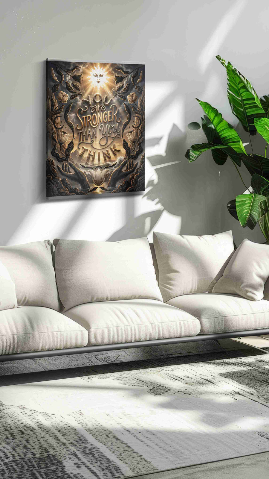 Luminous Resilience motivational canvas print, on wall, lifestyle preview