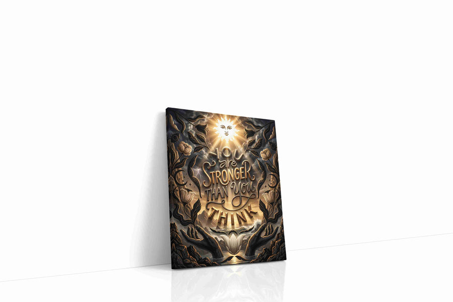 Luminous Resilience motivational canvas print gallery-wrapped portrait canvas studio shot