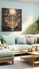 Luminous Resilience motivational canvas print, hanging on wall