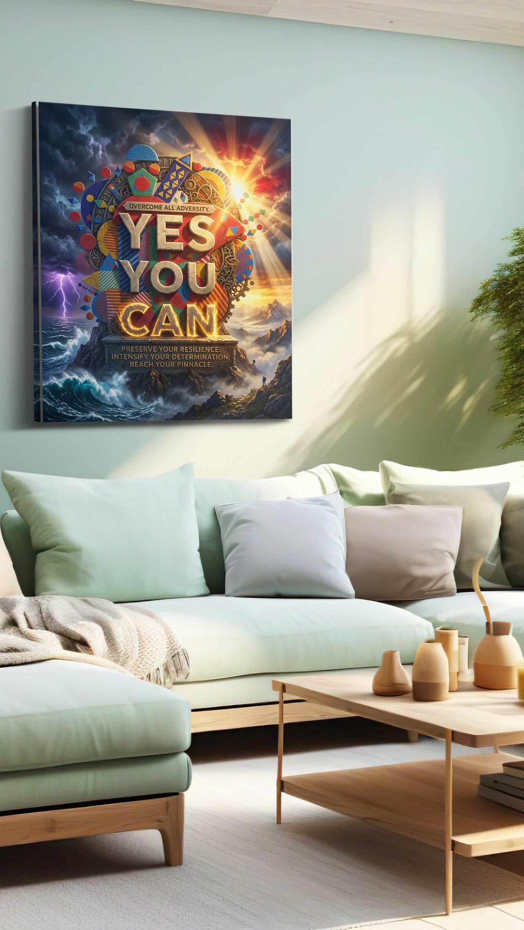 Overcoming the Elements - Motivational Wall Art, Inspirational Canvas Print, Office Decor