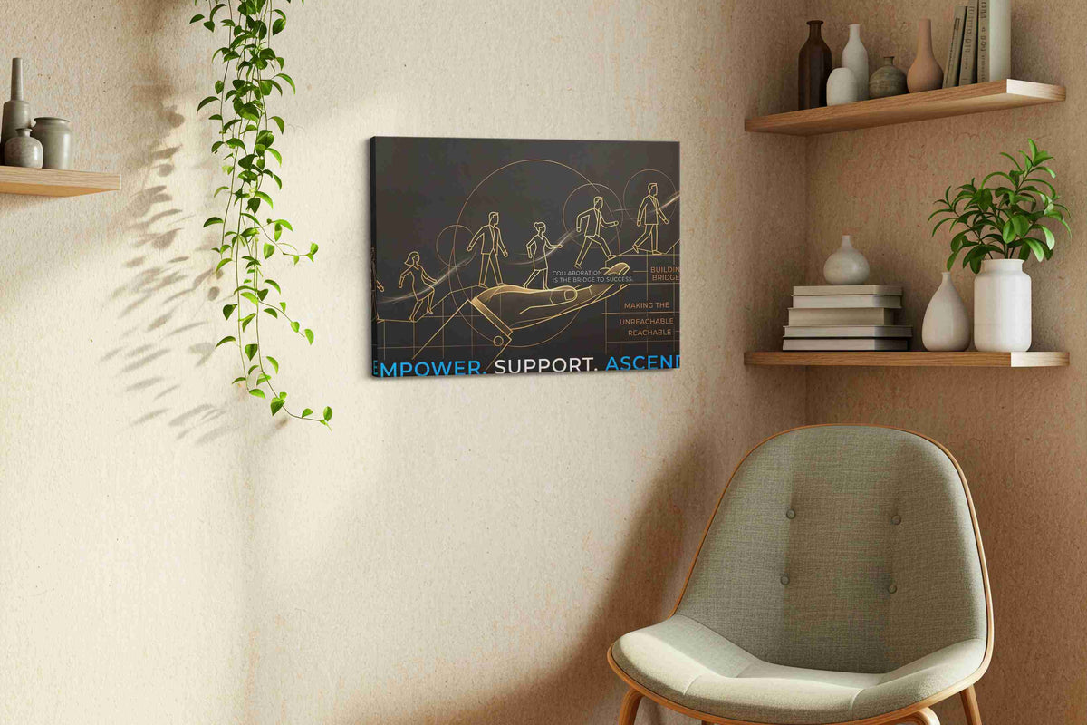 Pathway to Success motivational canvas print, displayed in a living room