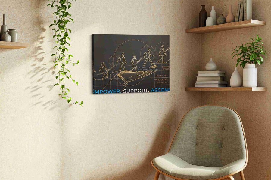 Pathway to Success motivational canvas print, displayed in a living room
