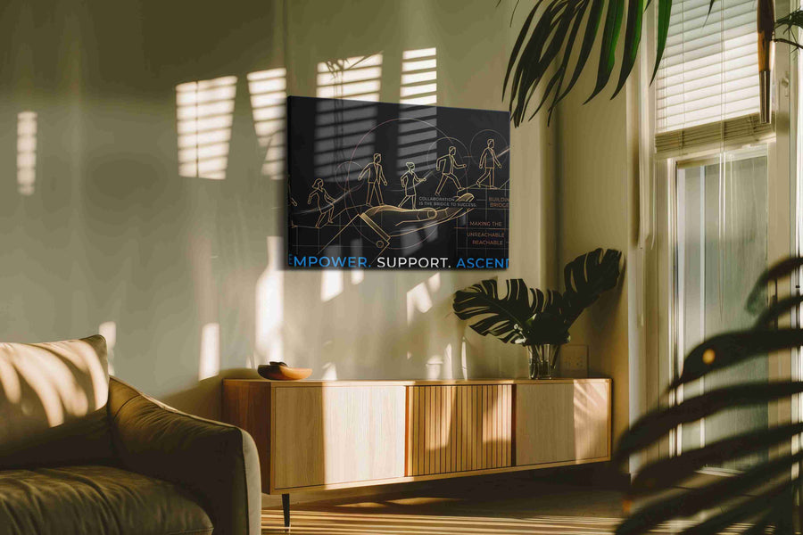 Pathway to Success motivational canvas print in a contemporary interior mockup