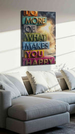 Pillars of Joyful Reflection motivational canvas print, displayed in a living room