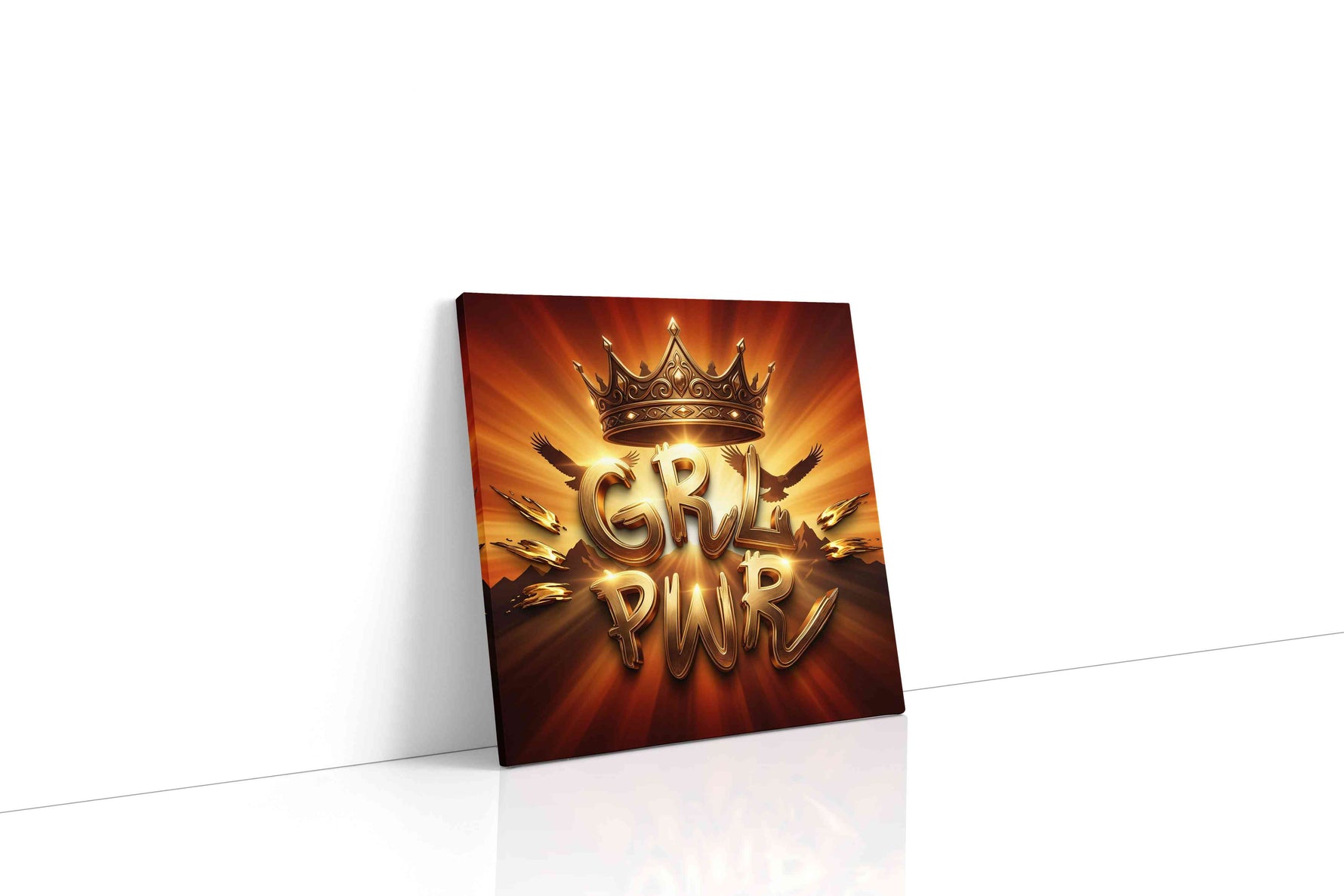 Regal Radiance of Empowerment motivational canvas print gallery-wrapped square canvas studio shot