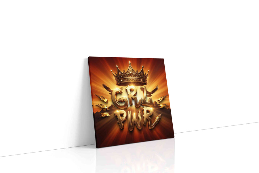 Regal Radiance of Empowerment motivational canvas print gallery-wrapped square canvas studio shot