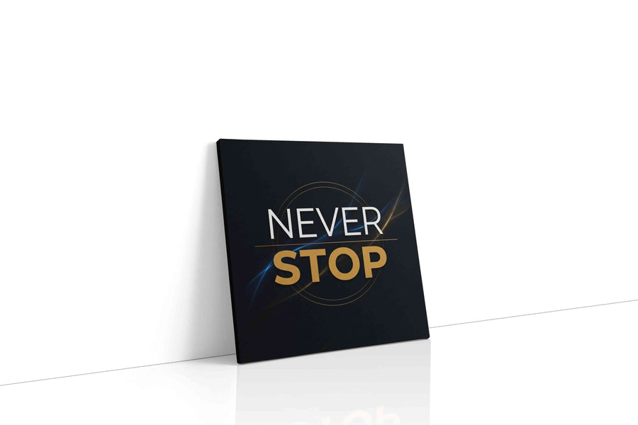Relentless Ambition motivational canvas print gallery-wrapped square canvas studio shot