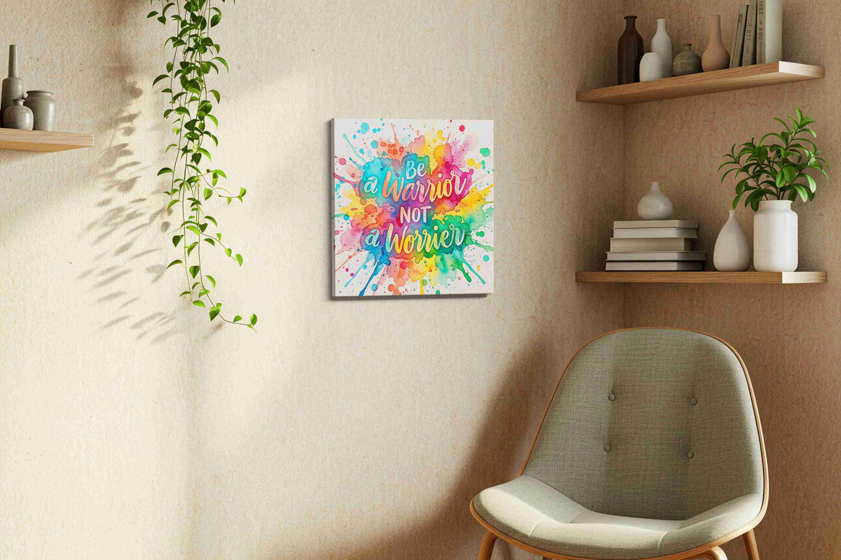 Splash of Courage motivational canvas print in a living room scene