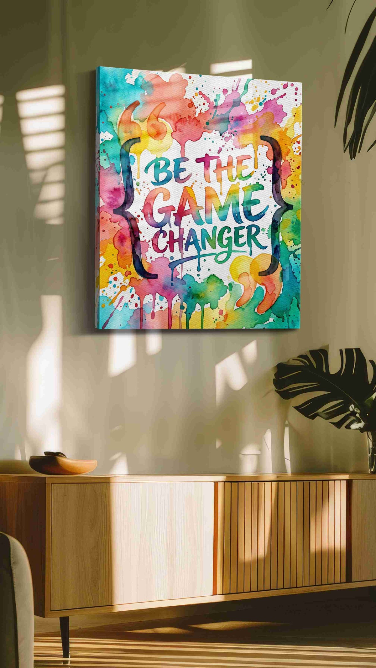 Splash of Motivation motivational canvas print, on wall, lifestyle preview