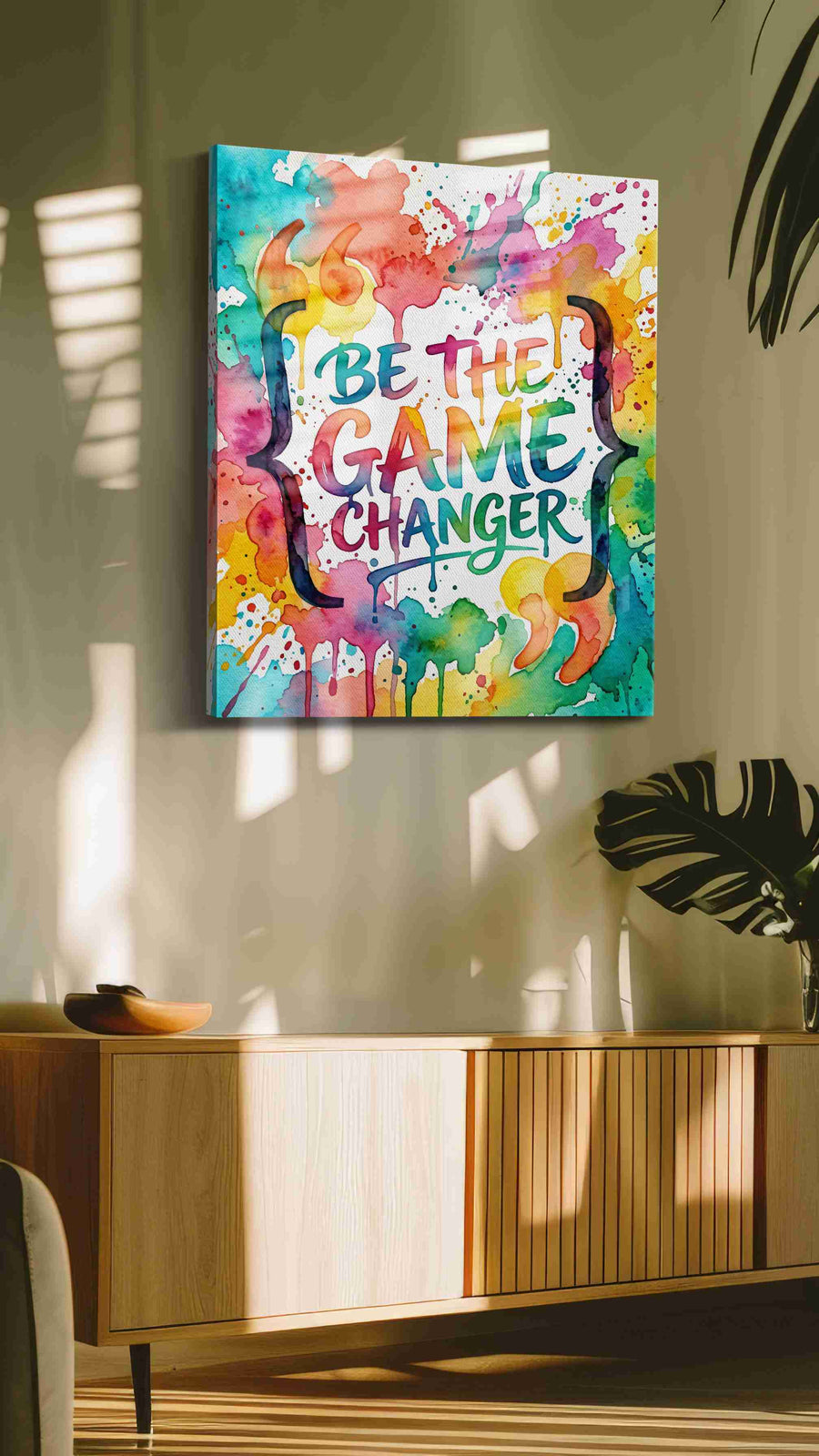 Splash of Motivation motivational canvas print, on wall, lifestyle preview