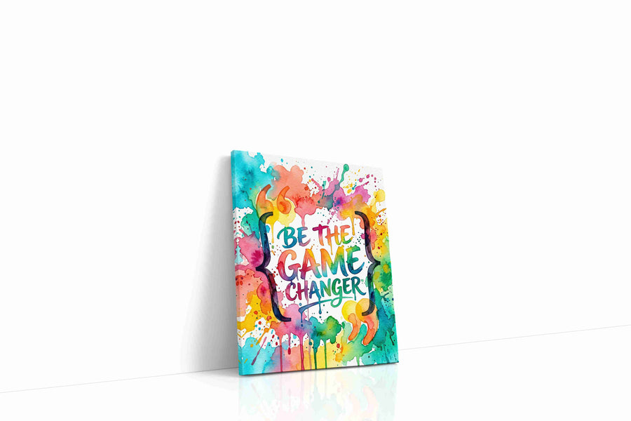 Splash of Motivation motivational canvas print gallery-wrapped portrait canvas studio shot